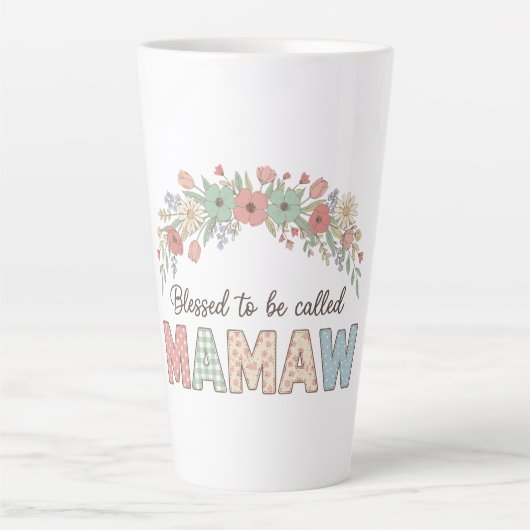 Blessed to be called Mamaw カフェラテマグ (正面)