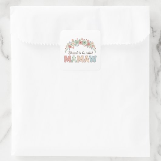 Blessed to be called Mamaw スクエアシール (バッグ)