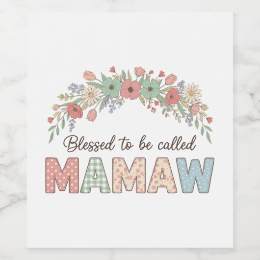 Blessed to be called Mamaw ワインラベル (シングルラベル)