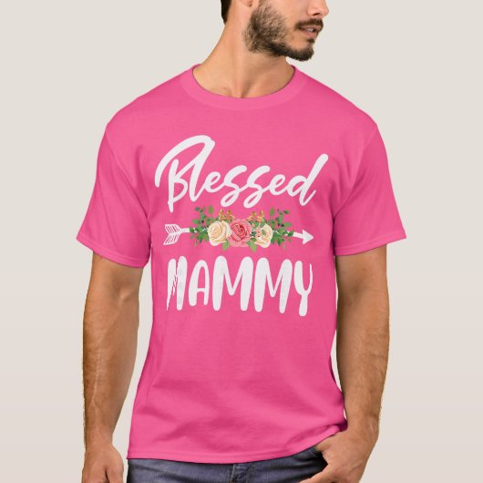 Blessed to be called Mammy Floral Arrow Design Mot Tシャツ (正面)