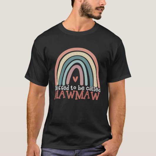 Blessed To Be Called Mawmaw Boho Rainbow Mothers D Tシャツ (正面)