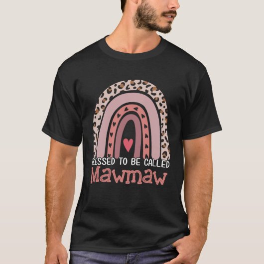 Blessed To Be Called Mawmaw Rainbow Leopard Mother Tシャツ (正面)