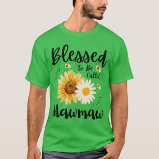 Blessed to Be Called Mawmaw Women Floral Cute Moth Tシャツ