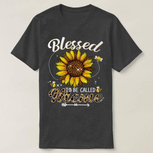 Blessed To Be Called Meme Funny Leopard Sunflower  Tシャツ (デザイン正面)