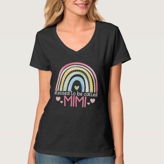 Blessed To Be Called Mimi Rainbow Mother s Day Bes Tシャツ (正面)