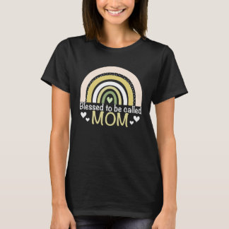 Blessed To Be Called Mom Boho Rainbow Mother s Day Tシャツ