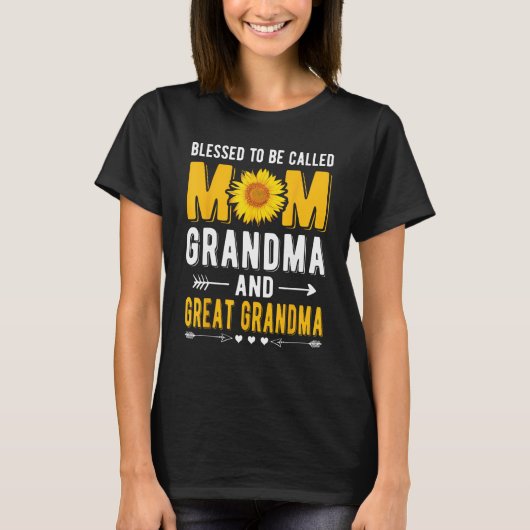 Blessed To Be Called Mom Grandma Great Grandma Mot Tシャツ (正面)