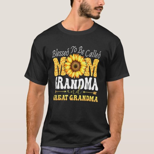 Blessed To Be Called Mom Grandma Great Grandma Mot Tシャツ (正面)