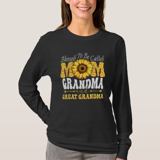 Blessed To Be Called Mom Grandma Great Grandma Mot Tシャツ (正面)