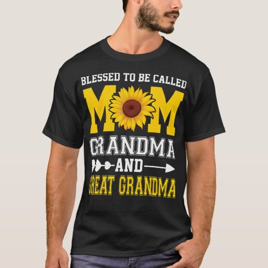 Blessed To Be Called Mom Grandma Great Grandma Mot Tシャツ (正面)