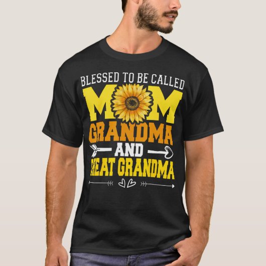 Blessed To Be Called Mom Grandma Great Grandma Mot Tシャツ (正面)