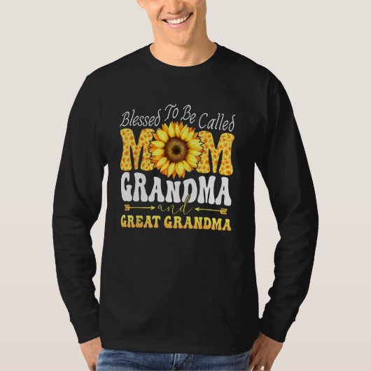 Blessed To Be Called Mom Grandma Great Grandma Mot Tシャツ (正面)