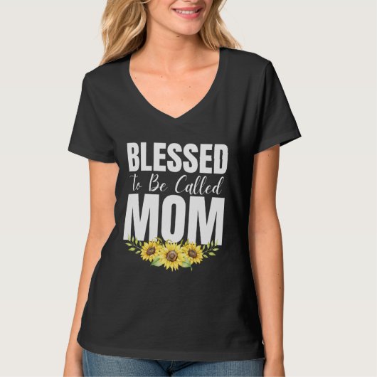 Blessed To Be Called Mom Women Floral Cute Mothers Tシャツ (正面)