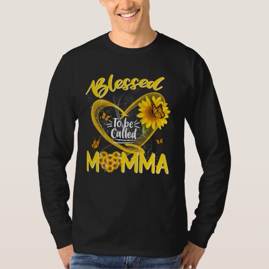 Blessed To Be Called Momma Cute Sunflower Mother s Tシャツ (正面)