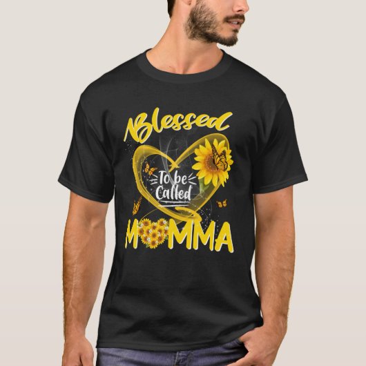 Blessed To Be Called Momma Cute Sunflower Mother s Tシャツ (正面)