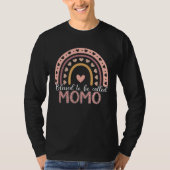 Blessed To Be Called Momo Leopard Rainbow Cute Mom Tシャツ (正面)