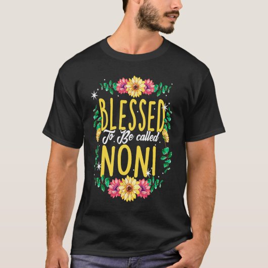 Blessed To Be Called Noni Flowers Grandma Mothers  Tシャツ (正面)