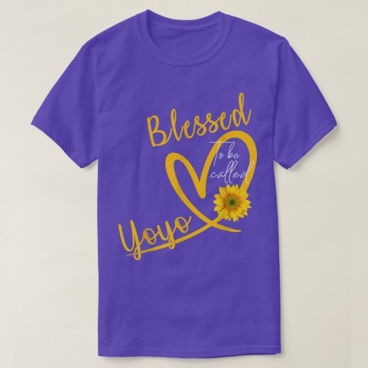 Blessed To Be Called Yoyo Heart Sunflower Mothers  Tシャツ (デザイン正面)