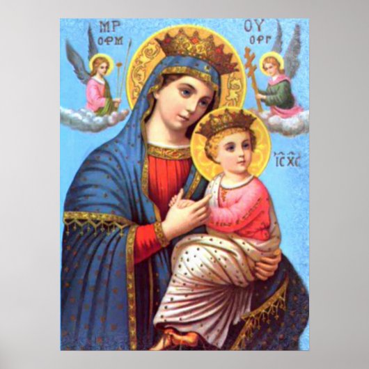 Blessed Virgin Mary and Infant Child Jesus ポスター (正面)