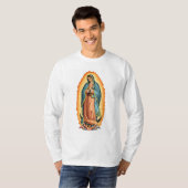 Blessed Virgin of Guadalupe Men's Long Sleeve Tee Tシャツ (正面フル)