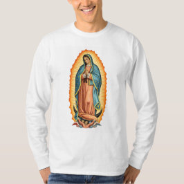 Blessed Virgin of Guadalupe Men's Long Sleeve Tee Tシャツ