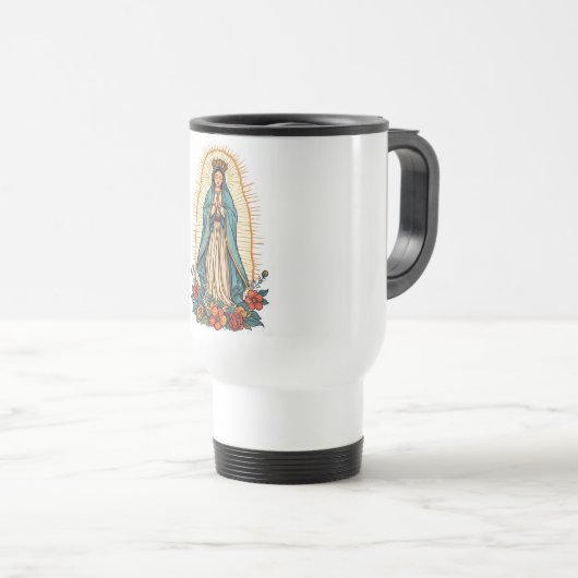 Blessed Virgin of Guadalupe Travel Mug トラベルマグ (正面右)