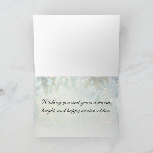 Blessed Yule Sledding Foxes Folded Holiday Card シーズンカード (内部)