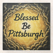 BlessedBePittsburgh ガラスコースター (正面)