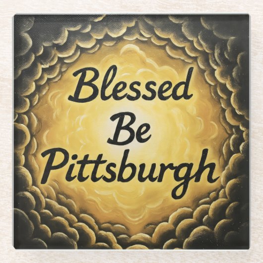 BlessedBePittsburgh ガラスコースター (正面)