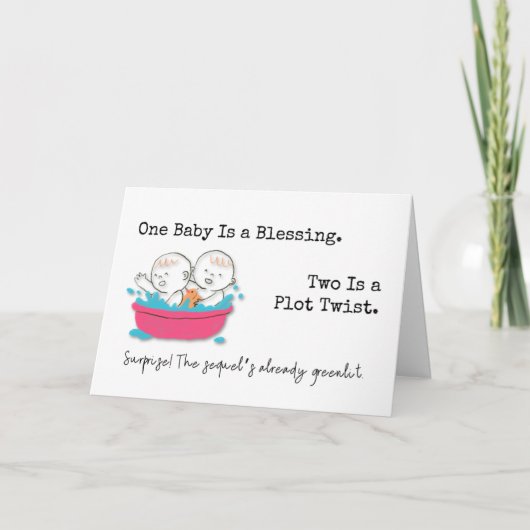 Blessing x2 Funny Twins Pregnancy カード (正面)