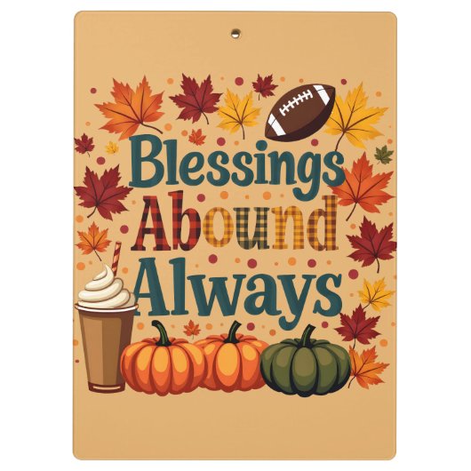 Blessings Abound Always Autumn Design クリップボード (裏面)