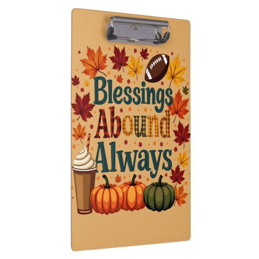 Blessings Abound Always Autumn Design クリップボード (右)
