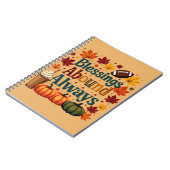 Blessings Abound Always Autumn Design ノートブック (左側)