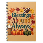 Blessings Abound Always Autumn Design ノートブック (正面)