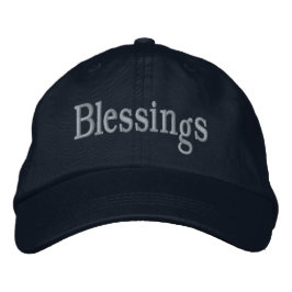 Blessings Adjustable Navy ポジティブなメッセージを伝える 刺繍入りキャップ