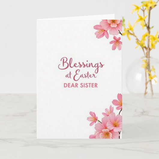 Blessings At Easter Sister Card カード (黄色い花)
