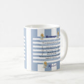 Blessings Blue & White Stripe Mug コーヒーマグカップ (正面右)
