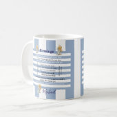 Blessings Blue & White Stripe Mug コーヒーマグカップ (正面左)