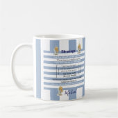 Blessings Blue & White Stripe Mug コーヒーマグカップ (左)