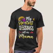 Blessings Call Me Mama Butterfly Heart and Themed  Tシャツ (正面)