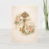 Blessings on Your New Home Catholic Floral シーズンカード (正面)