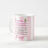 Blessings Pink & White Stripe Mug コーヒーマグカップ (正面左)