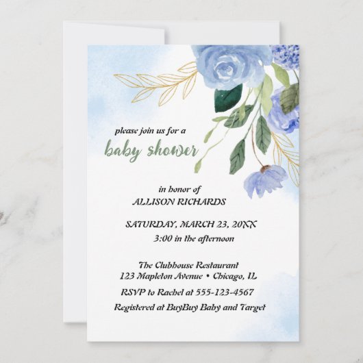 bleu cartes postales 招待状 (正面)