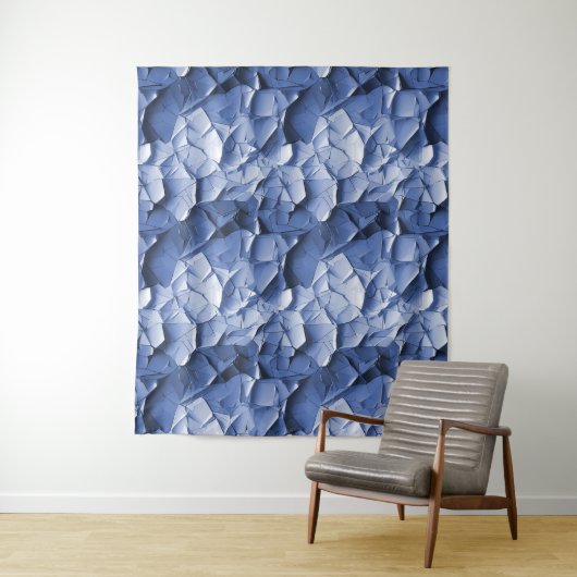 bleu craquelure Tenture タペストリー (インサイチュ)