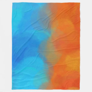 bleu orange フリースブランケット