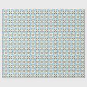 Bleu Tile Floral Wrapping Paper ラッピングペーパー (フラット)