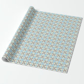 Bleu Tile Floral Wrapping Paper ラッピングペーパー (アンロールド)