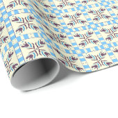 Bleu Tile Floral Wrapping Paper ラッピングペーパー (ロールコーナー)