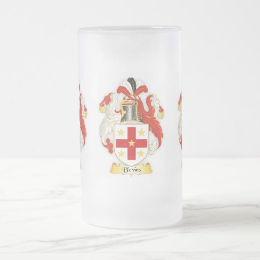 Blevinsの家紋の紋章学によって曇らされるマグ フロストグラスビールジョッキ (中央)
