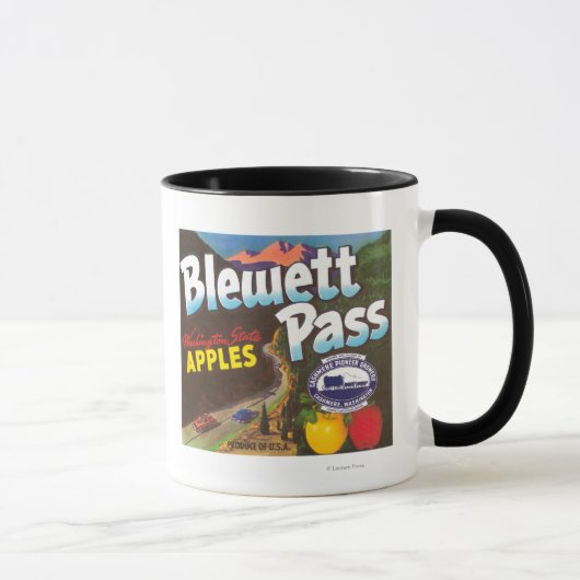 Blewett Pass Apple Label - Cashmere, WA マグカップ (右)